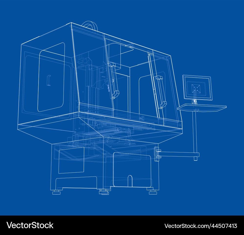Metalworking cnc milling machine Vector Image