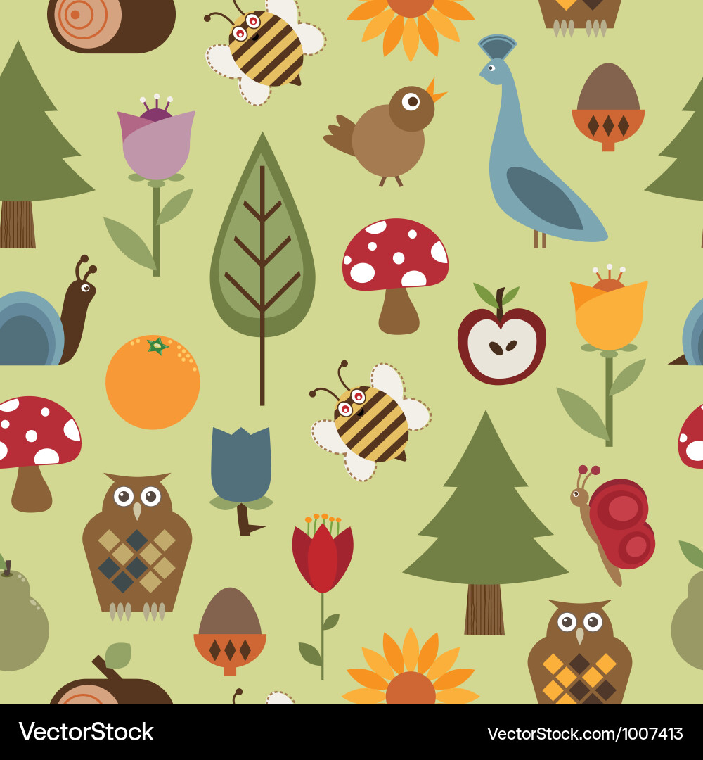 Nature Woodland Pattern vector image