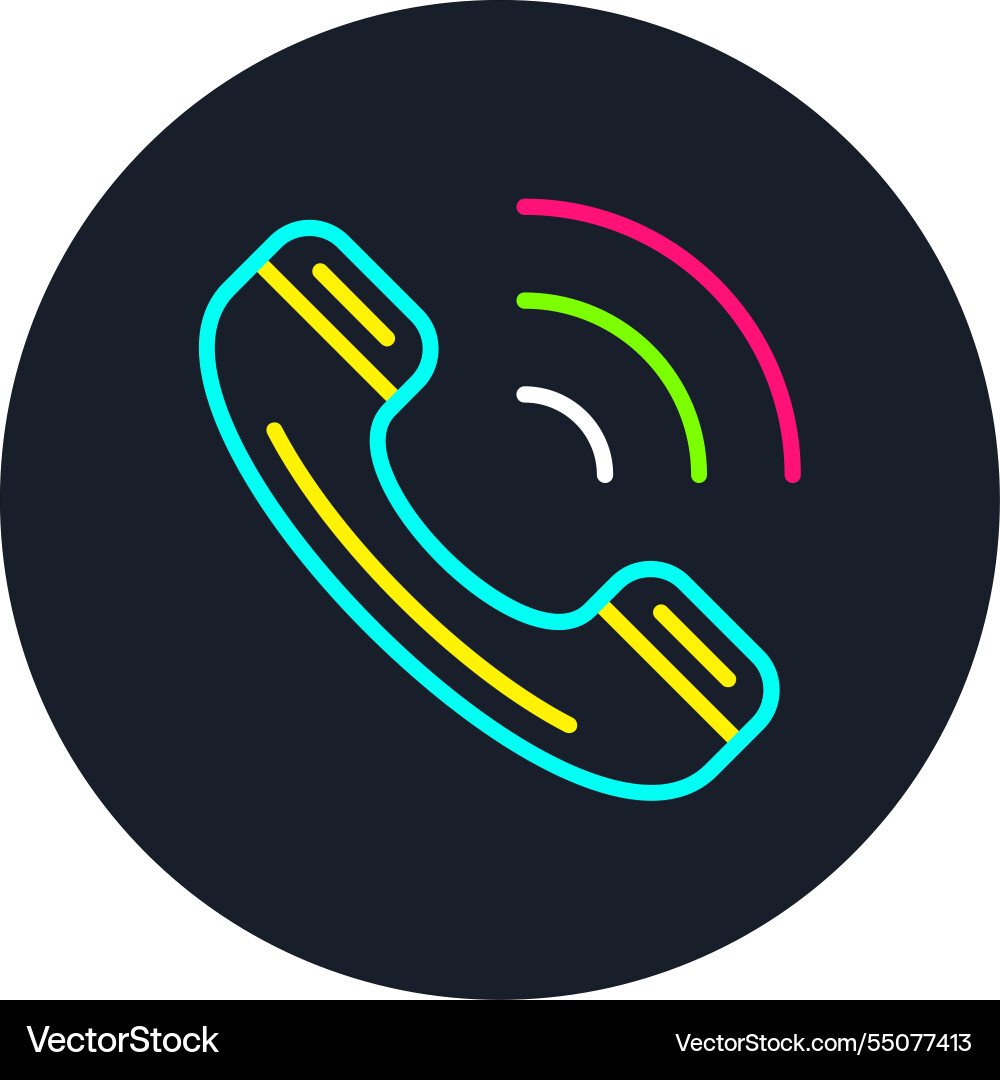 Phone call line multi color icon Vector Image