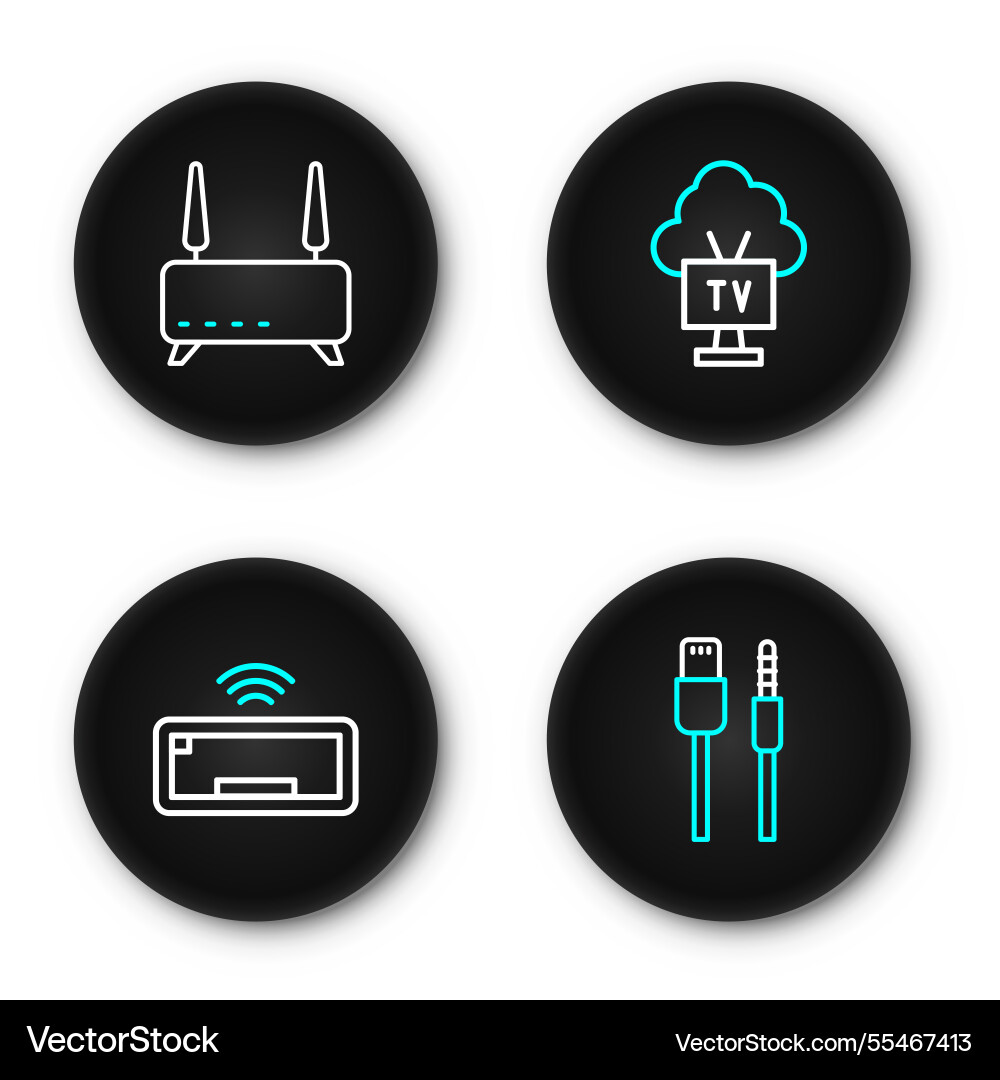 Set line usb cable cord computer keyboard smart Set line usb cable cord computer keyboard smart vector image