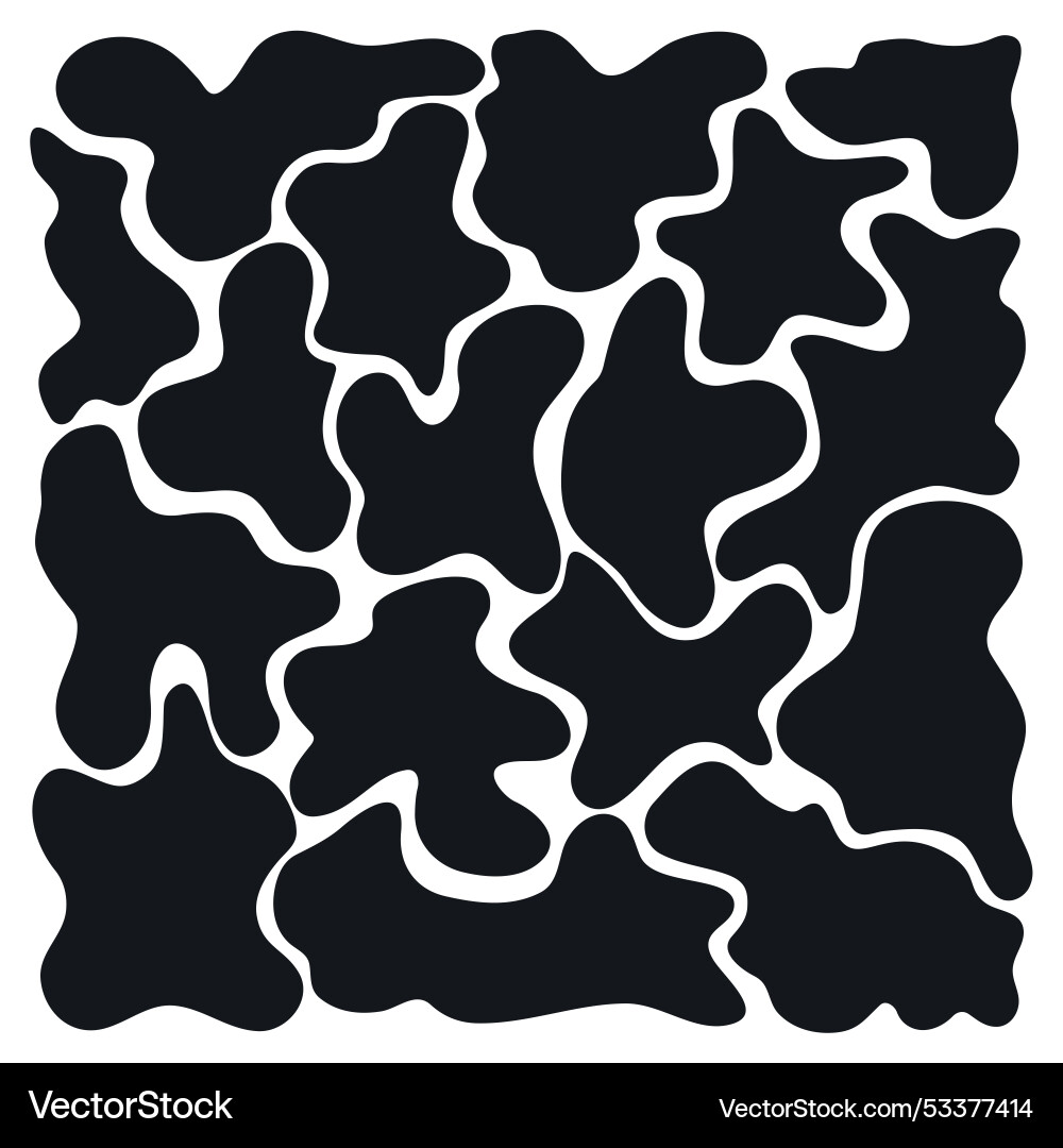 Black Blob Pattern - Minimalist Art vector image