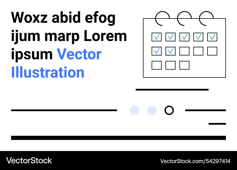 Calendar with checkmarks text elements Calendar with checkmarks text elements Vector Image