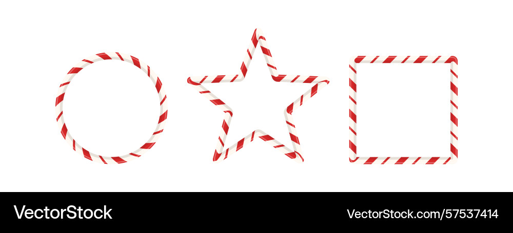 Candy cane frame set with red stripe pattern for Candy cane frame set with red stripe pattern for vector image