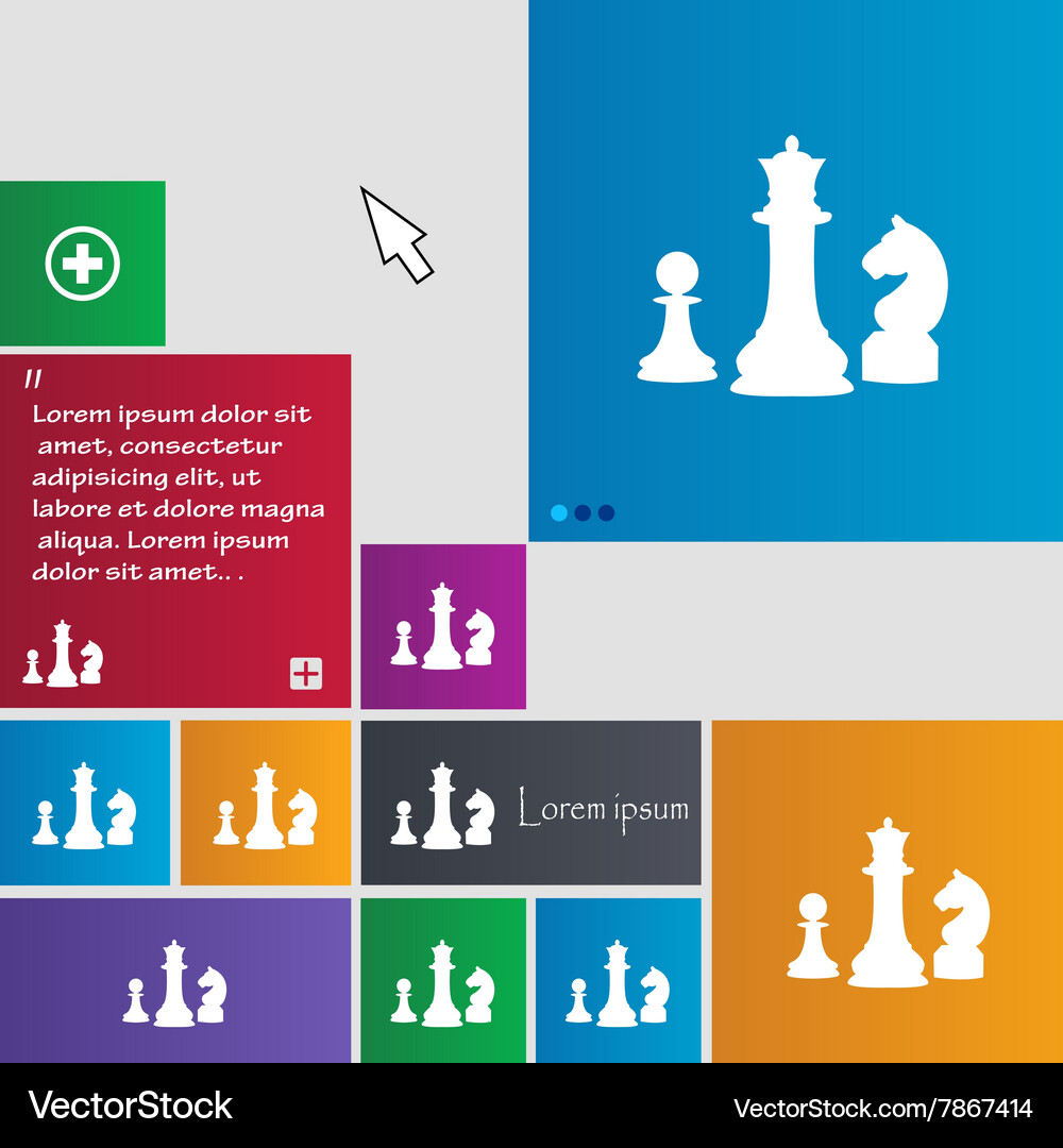 Chess game icon sign buttons modern interface Vector Image