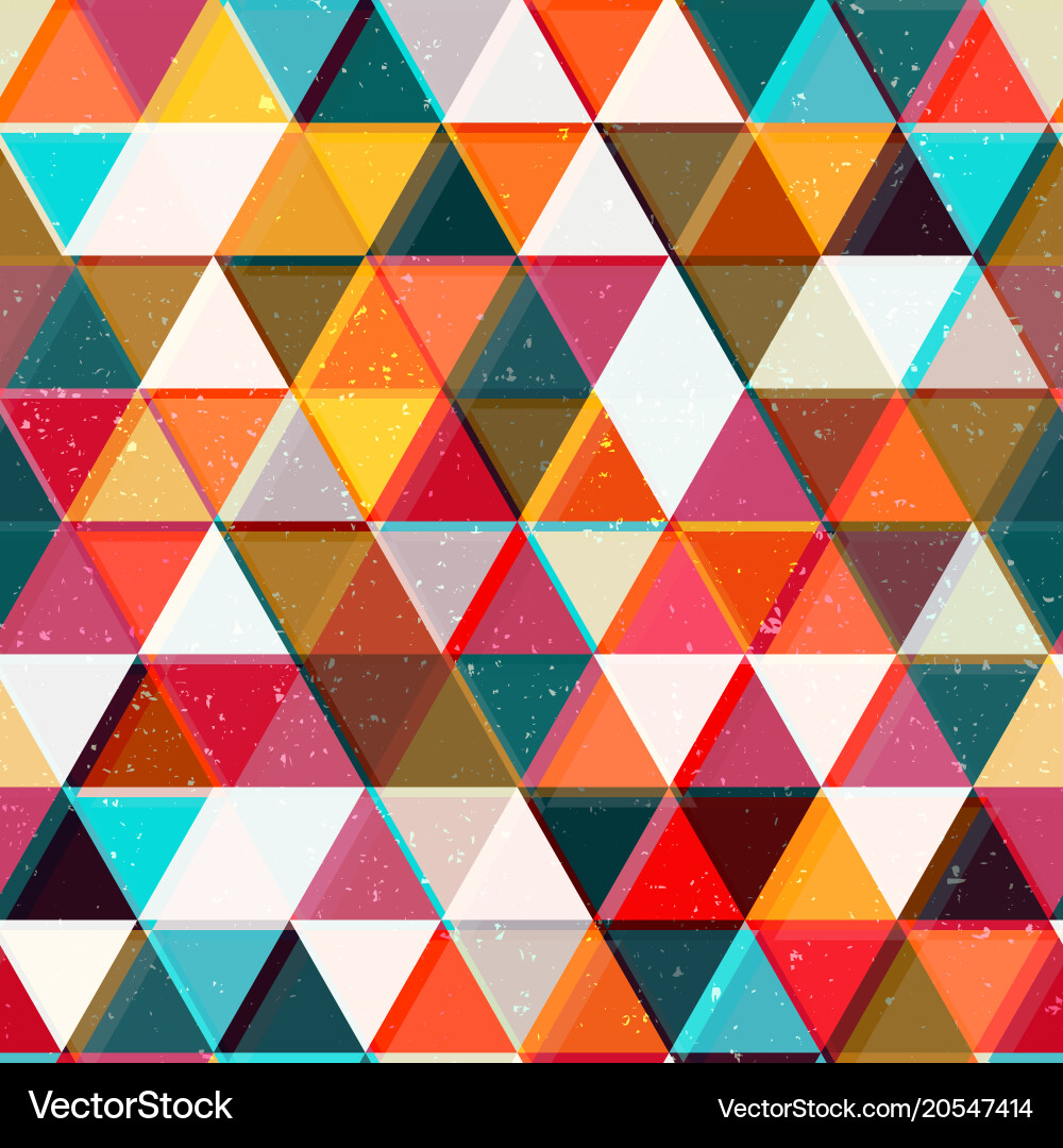 Colored triangles seamless pattern vector image