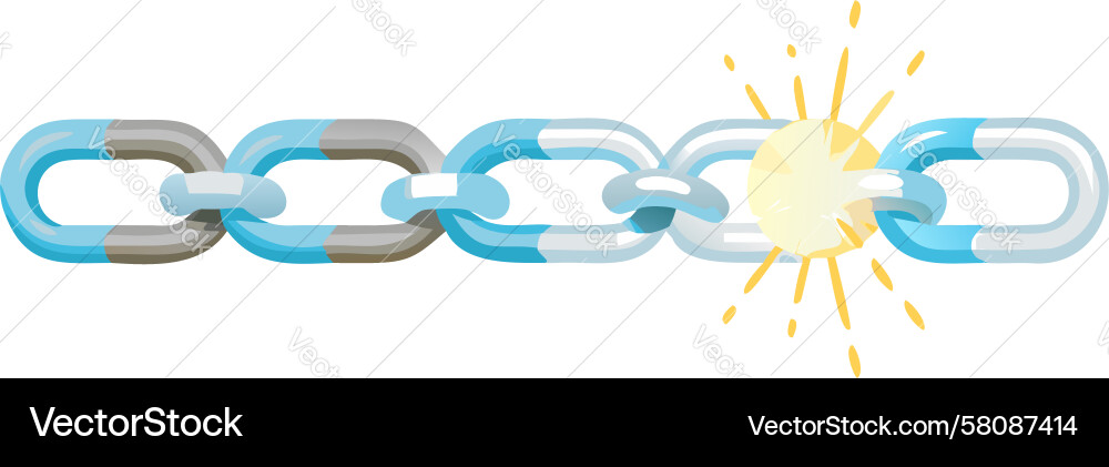 Connected Chain Links - Fluid Flow Vector Image