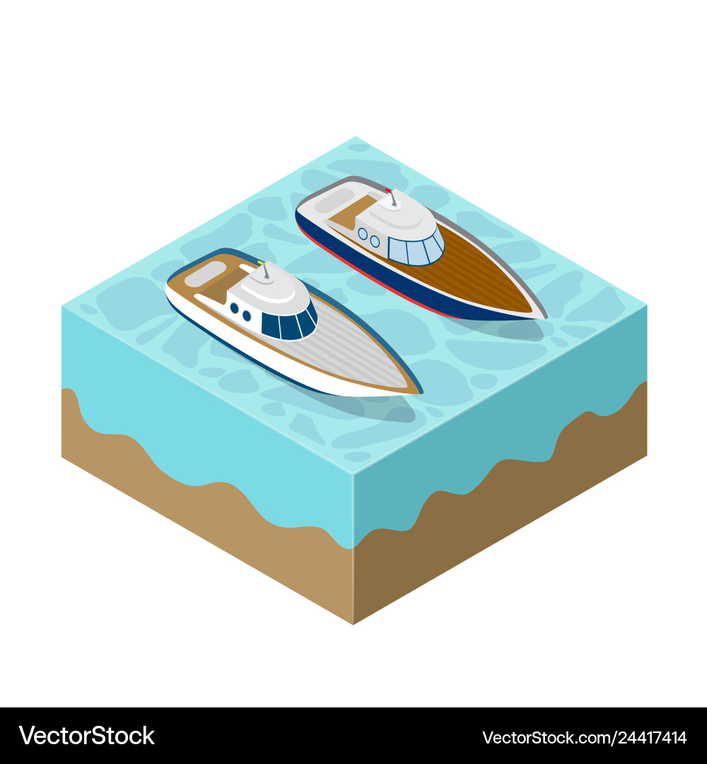 Isometrische Yacht einer Seefahrt Isometrische Yacht einer Seefahrt vektorbild