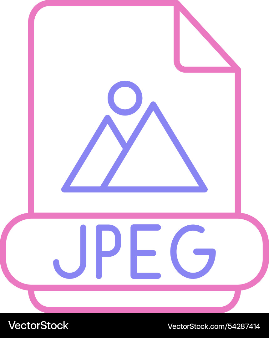 Jpeg line two colour icon Vector Image