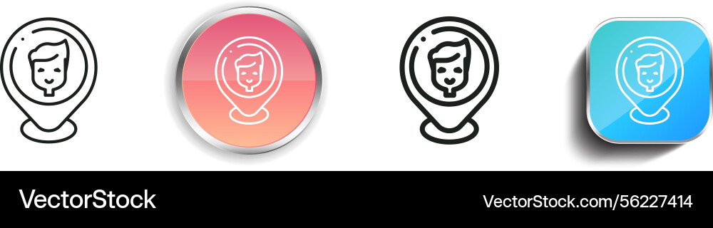 Location icon thin linear regular and button vector image