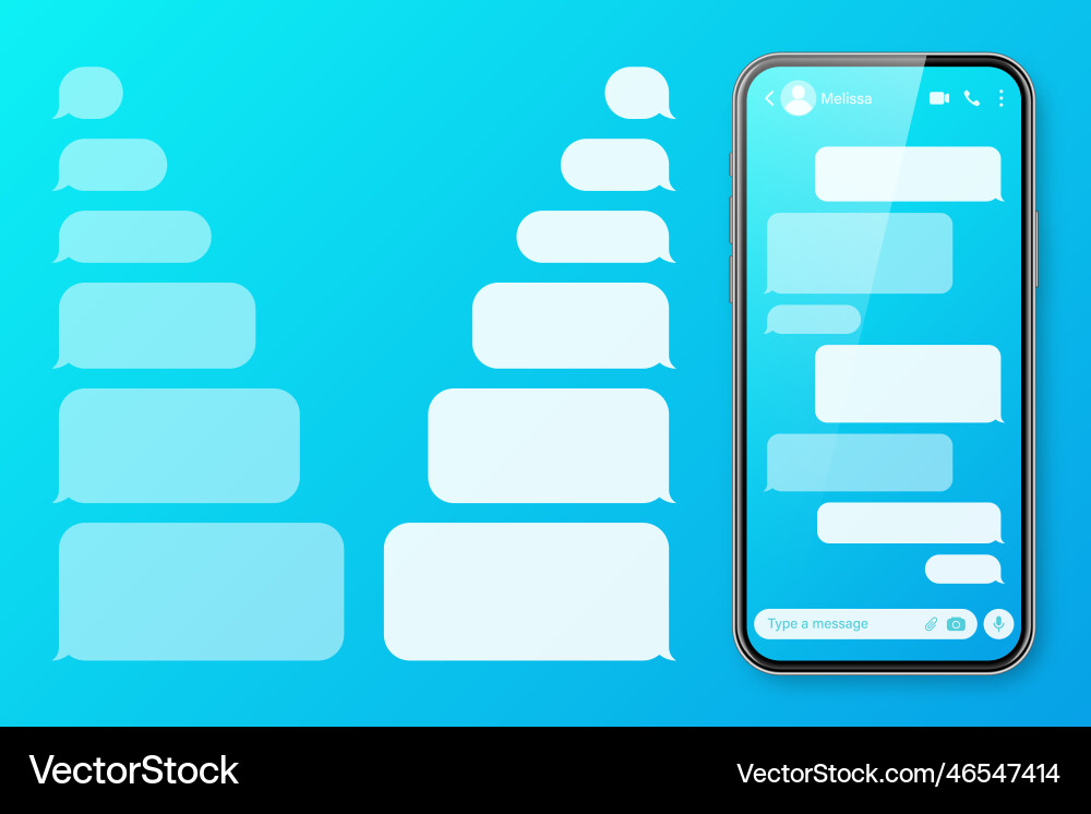 Realistic smartphone with messaging app vector image