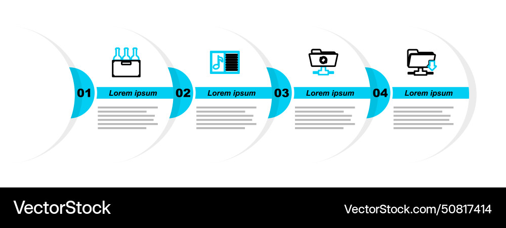 Set line ftp folder download sync refresh music Set line ftp folder download sync refresh music vector image