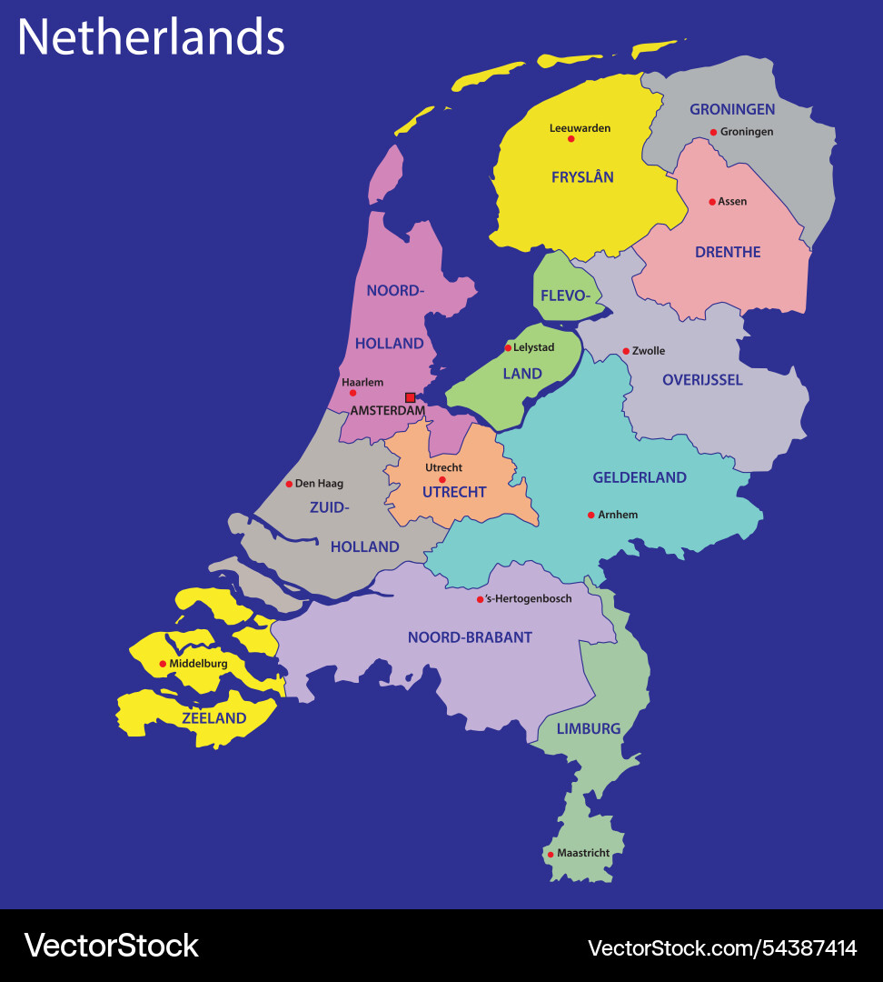 Simple overview map of the provinces Simple overview map of the provinces Vector Image