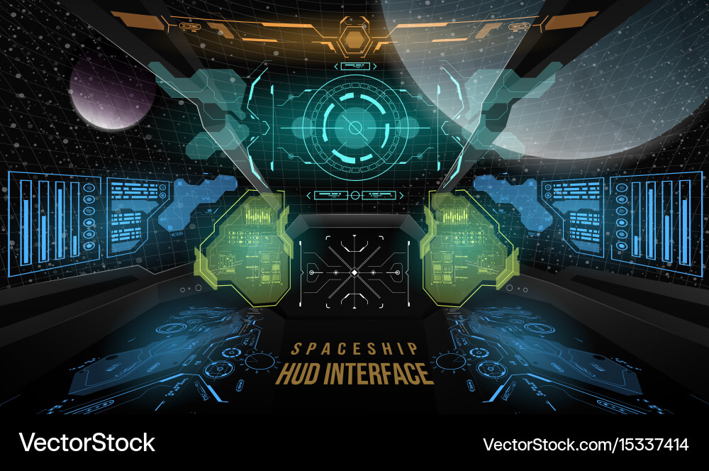Spaceship Head-Up Display Interface vector image