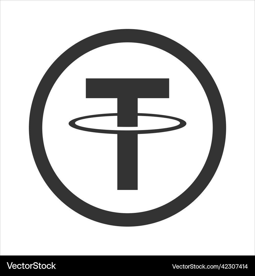 Tether crypto currency with symbol usdt – Royalty-Free Vector | VectorStock