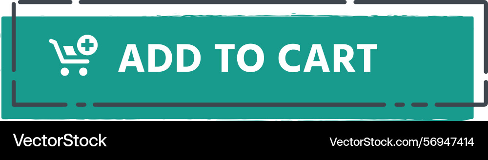 Turquoise add to cart button with shopping Turquoise add to cart button with shopping vector image