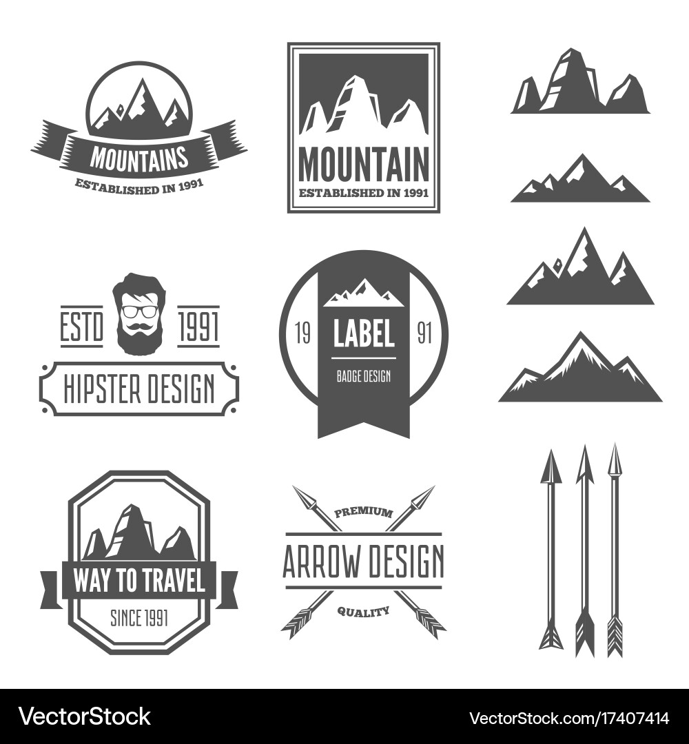 Vintage Label & Badge Set Vector Image