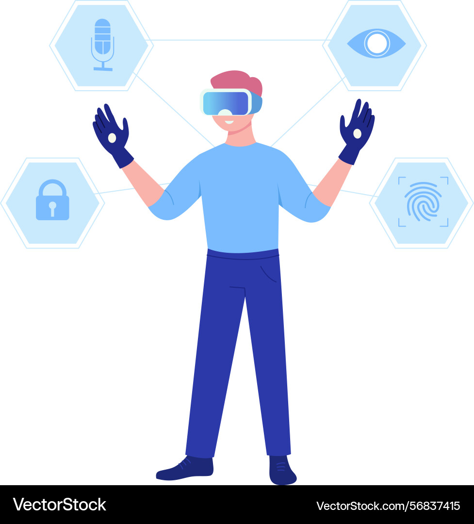 A flat style showing blockchain ident Vector Image