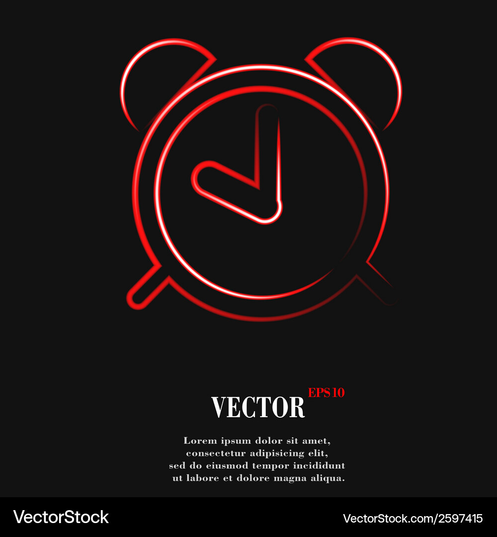 Alarm clock flat modern web button and space Vector Image