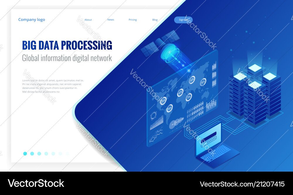 Big Data & Global Information Network vector image