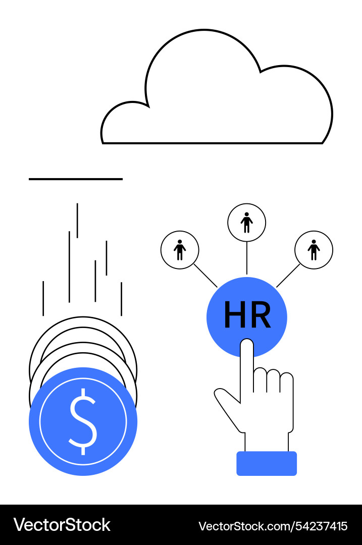 Human resources concept with cloud computing vector image