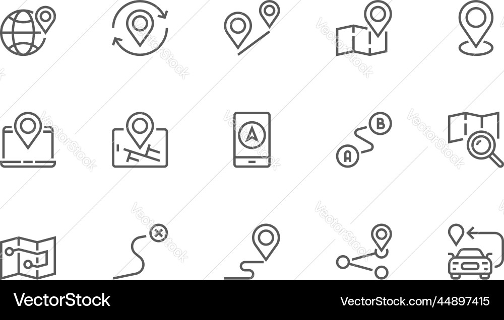 Navigation Standort und Kartenzeilen-Symbole Set Navigation Standort und Kartenzeilen-Symbole Set vektorbild