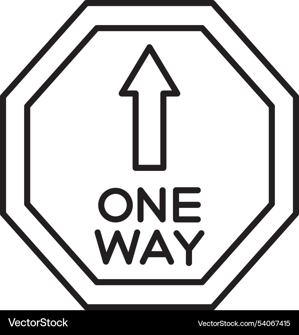 One way line icon design Vector Image