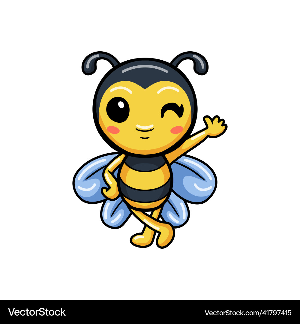 Süße kleine Bienen Cartoon Waving Hand Süße kleine Bienen Cartoon Waving Hand vektorbild