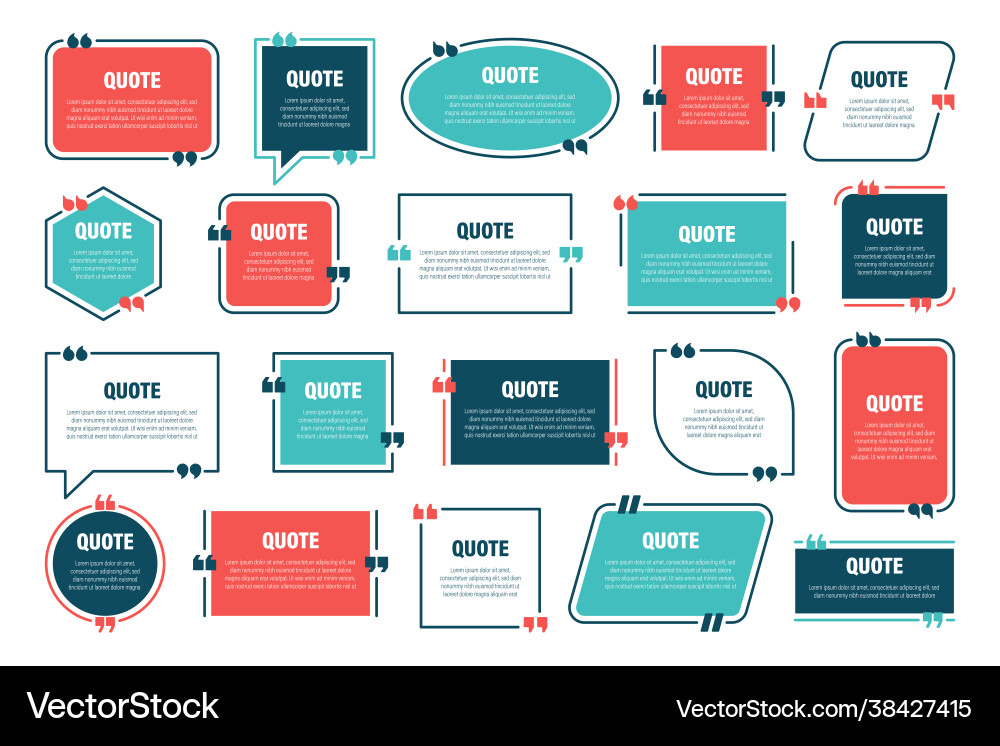 Set various colorful isolated quote frames Set various colorful isolated quote frames vector image