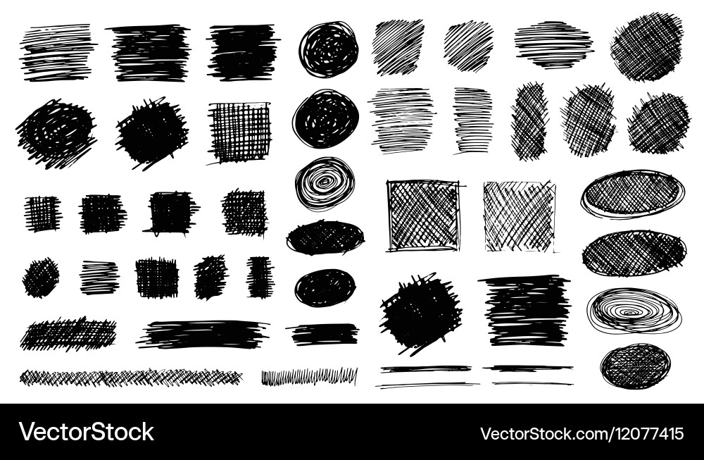 Shaded Scribble Formen & Symbole Vektorbild