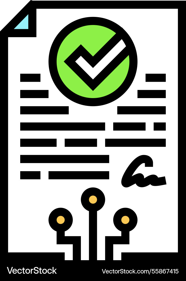 Smart contract decentralized application color vector image
