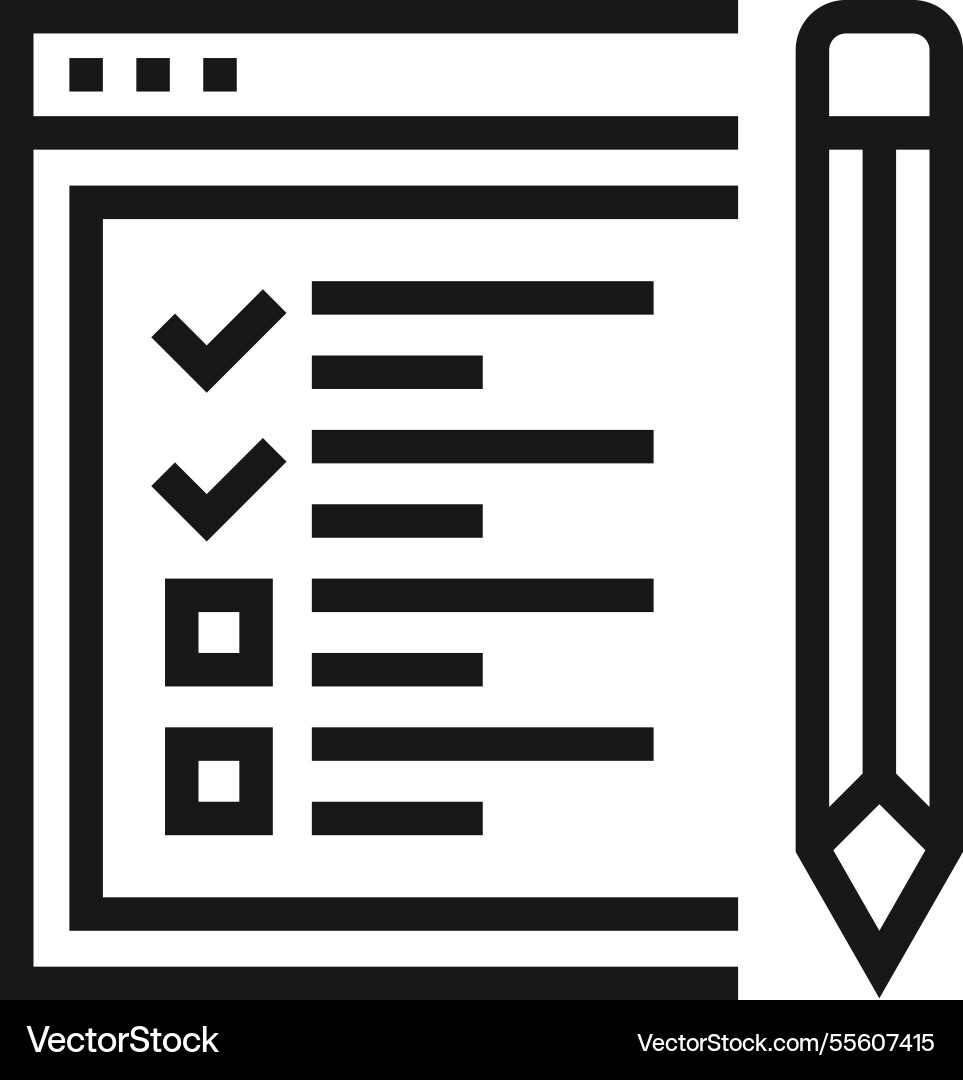 Usability testing flat line web icon concept Usability testing flat line web icon concept vector image