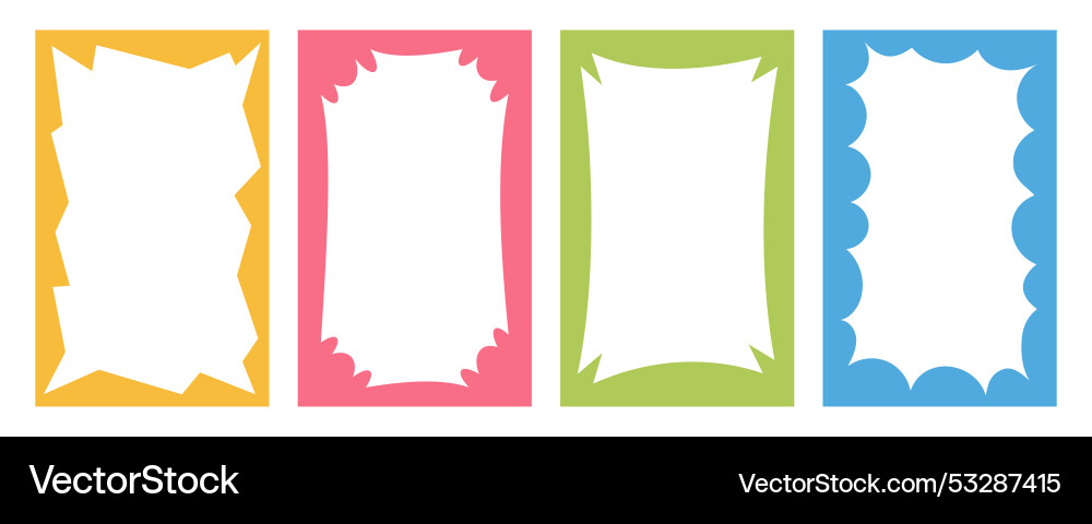 Wavy border frame scalloped rectangle fun shape Wavy border frame scalloped rectangle fun shape vector image