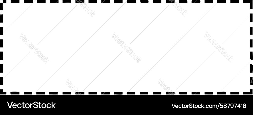 Basic dashed rectangular frame for text boxes Vector Image