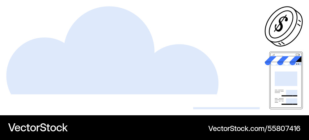 Cloud storage enabling secure online transactions Cloud storage enabling secure online transactions vector image