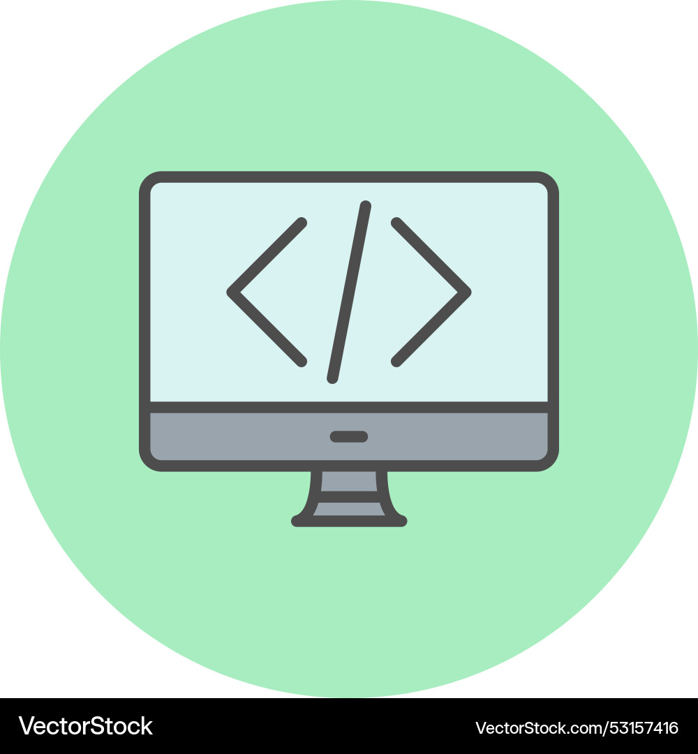 Coding line filled circle icon Vector Image