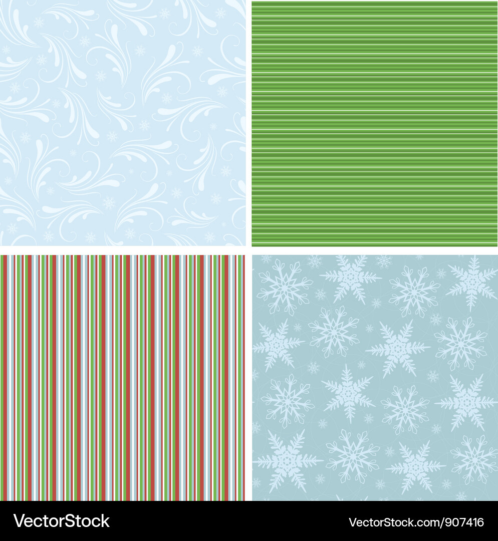 Collection of christmas seamless patterns Vector Image