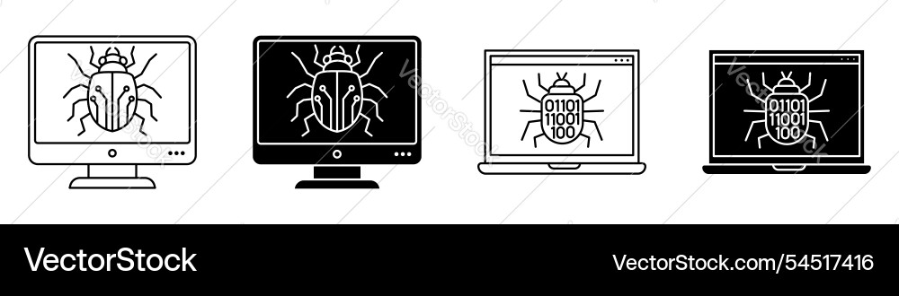 Computer bug icon vector image
