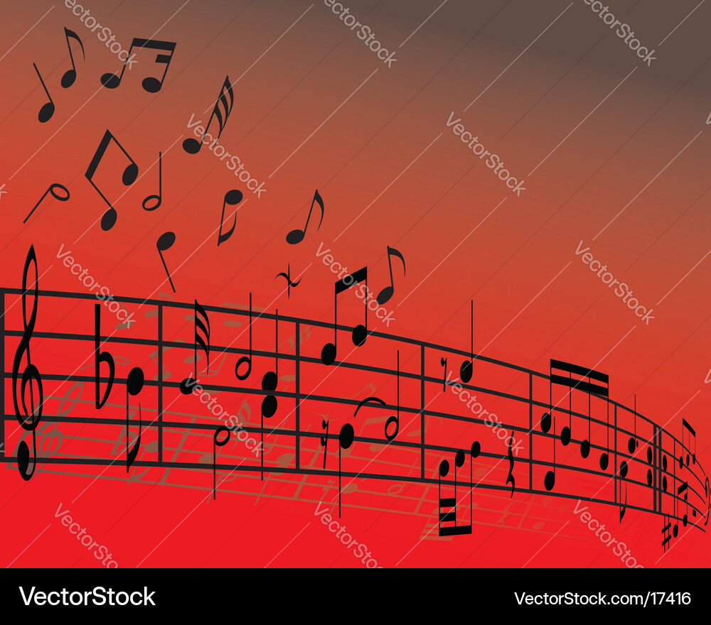 Dynamic Red Notes Flow vector image