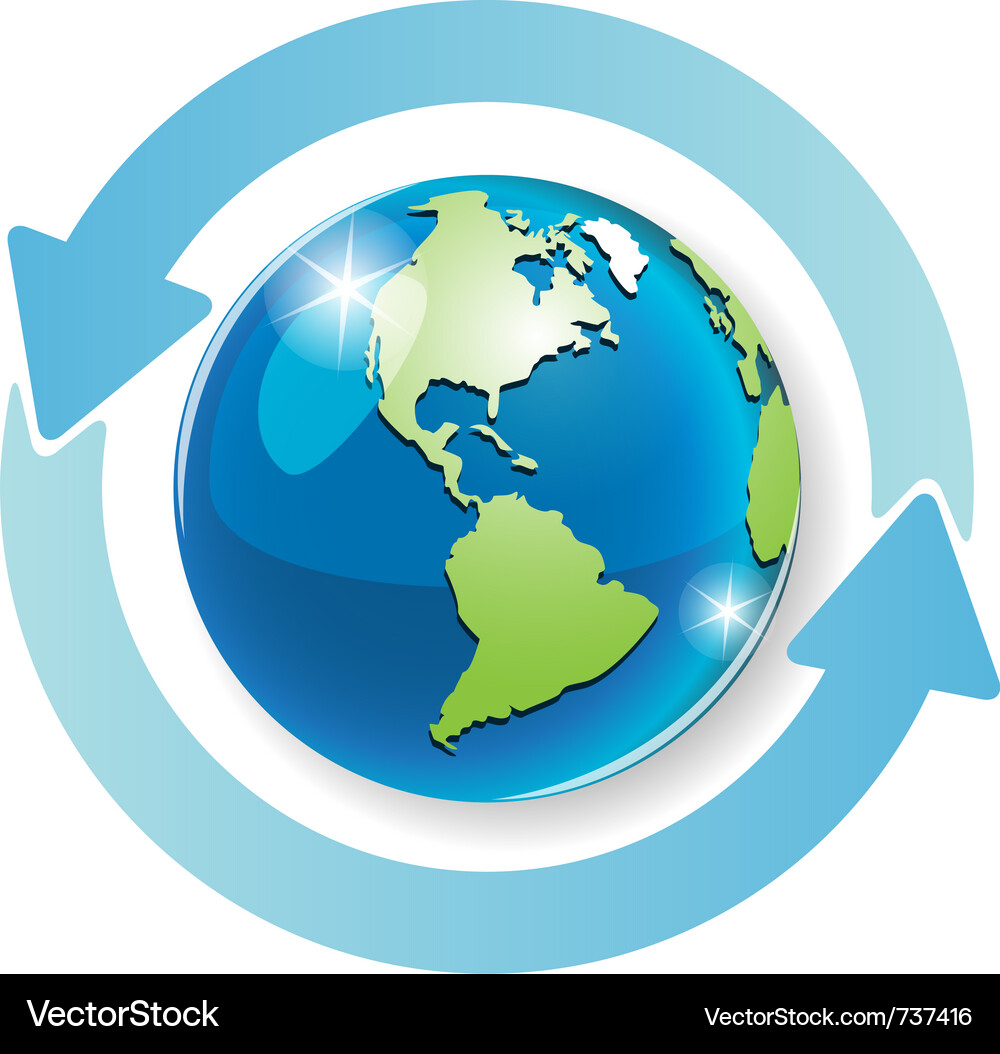 Global Arrows with Circular Icons Vector Image