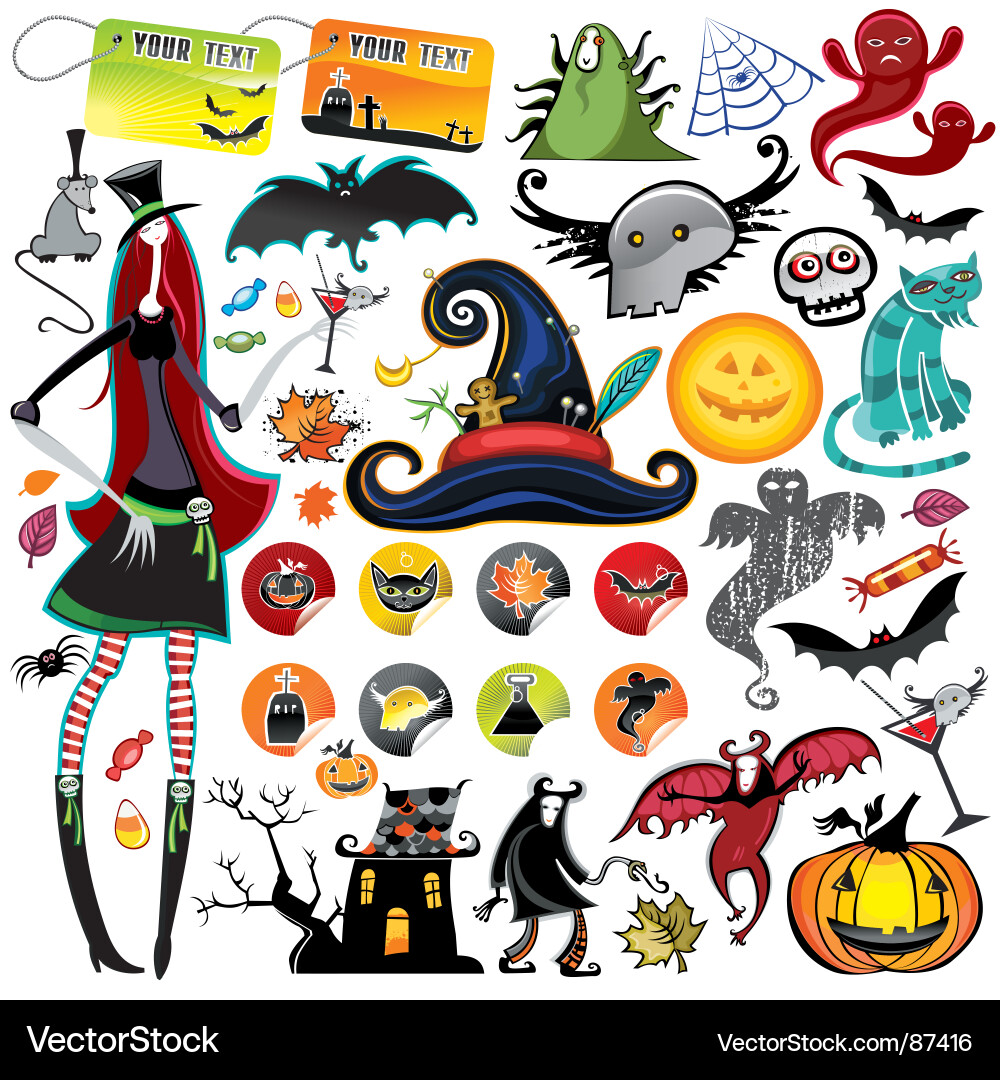 Halloween Elements Collection vector image