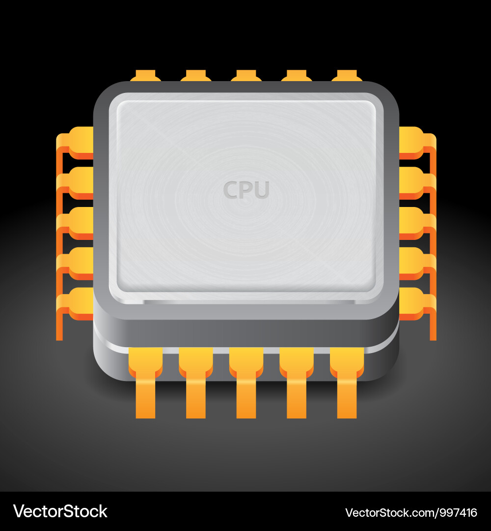 Icon for microprocessor Vector Image