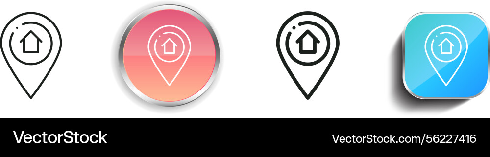 Location icon thin linear regular and button vector image