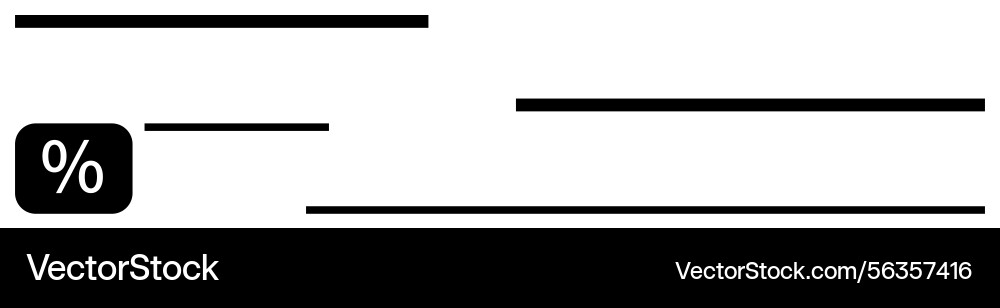 Percentage symbol with abstract horizontal lines Vector Image