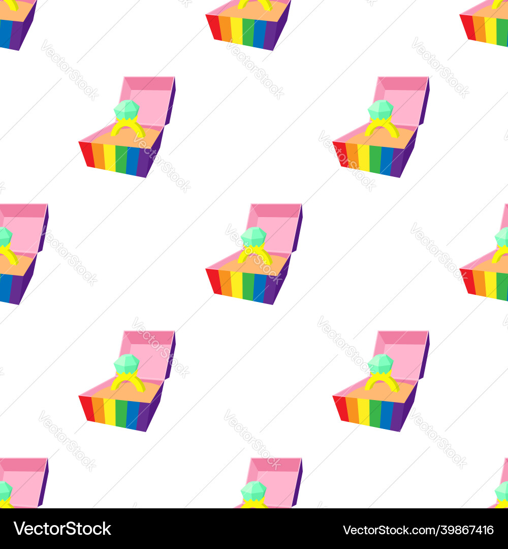 Ring in a box of color lgbt pattern seamless Ring in a box of color lgbt pattern seamless vector image