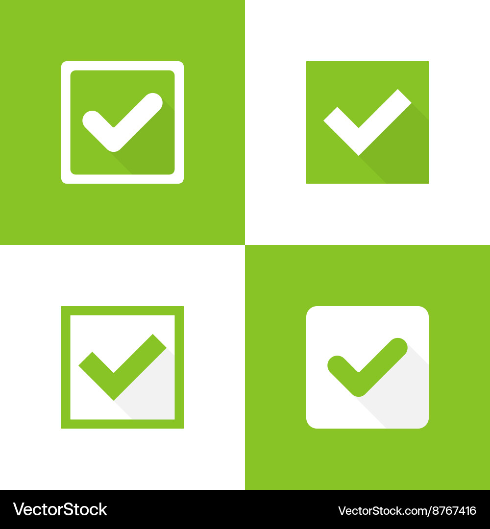 Set buttons with check marks vector image