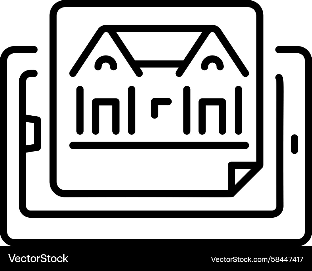 3D Architectural Rendering Icon Vector Image