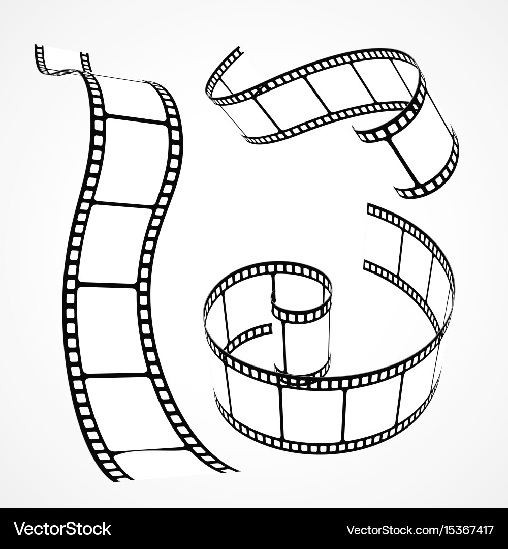 3D Film Strip Collection Vector Image