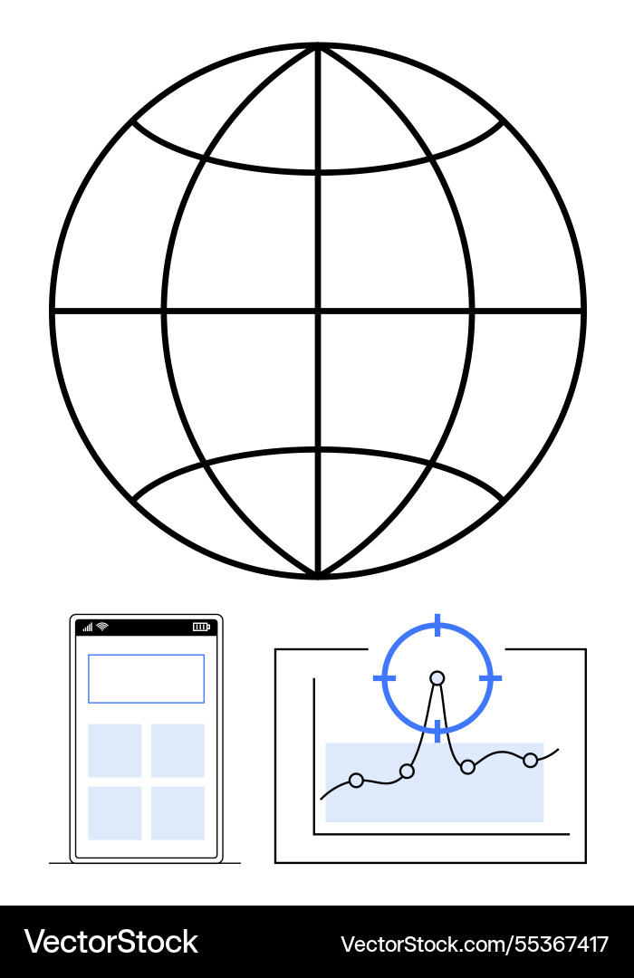 Global connectivity with web browser data Vector Image