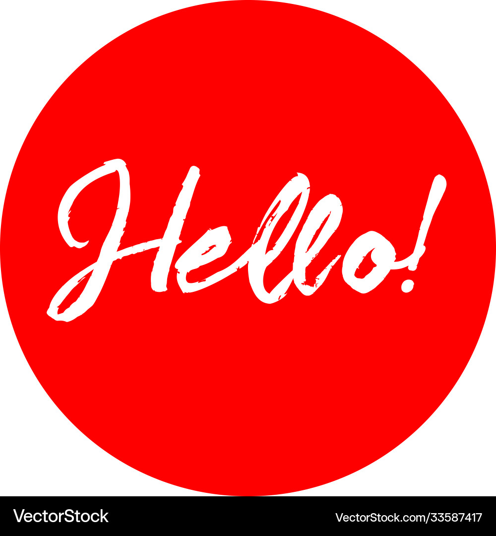 Hello label template design Vector Image