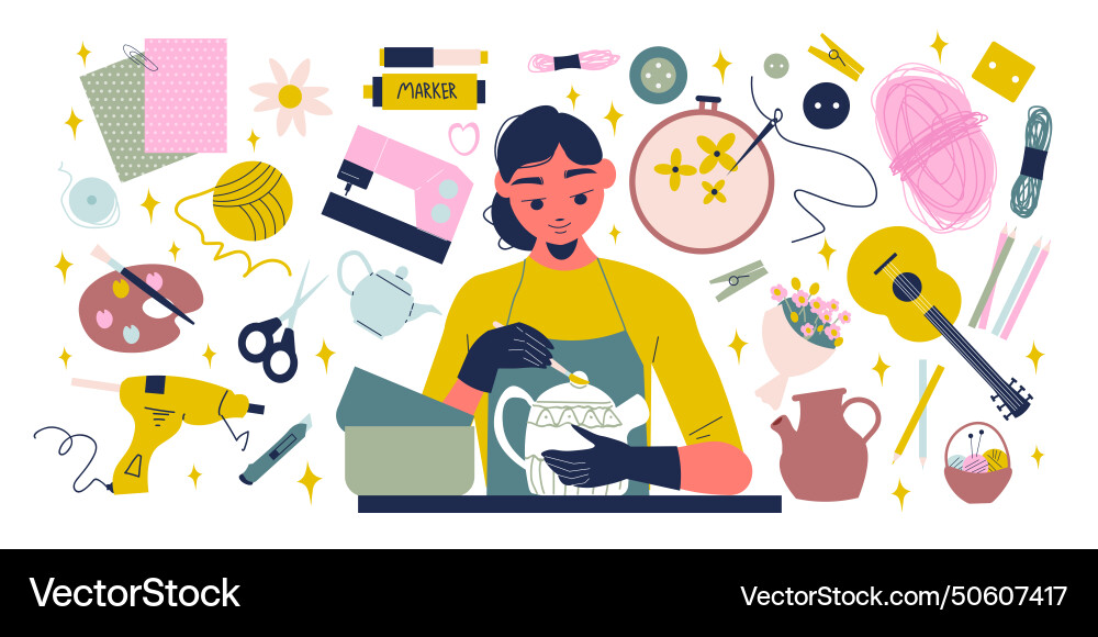 Hobby big set Royalty Free Vector Image - VectorStock